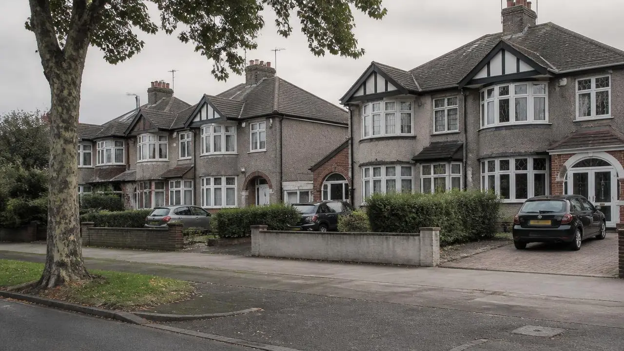 1930s semi-detached houses on a Birmingham suburban street